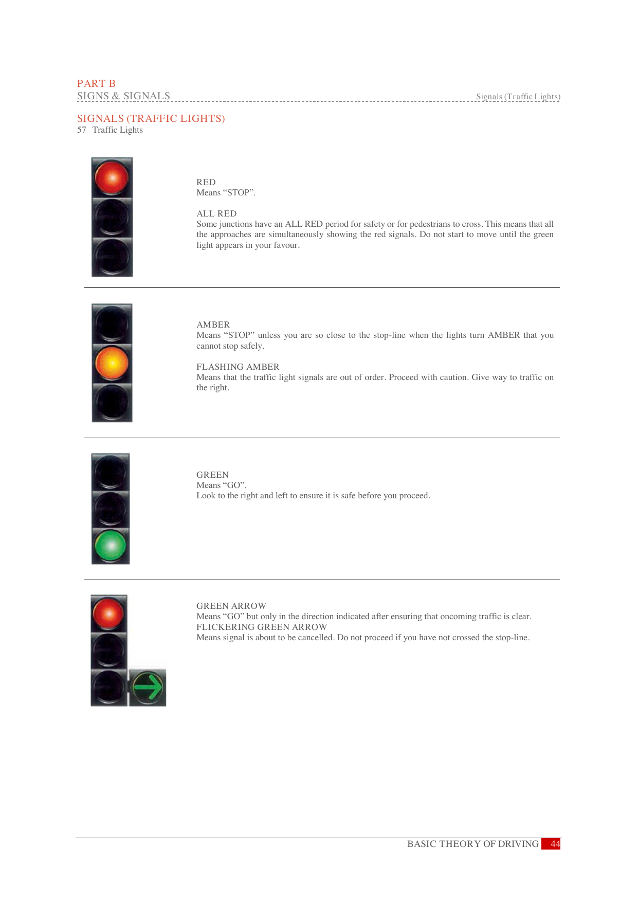 BTT handbook road markings and direction arrows