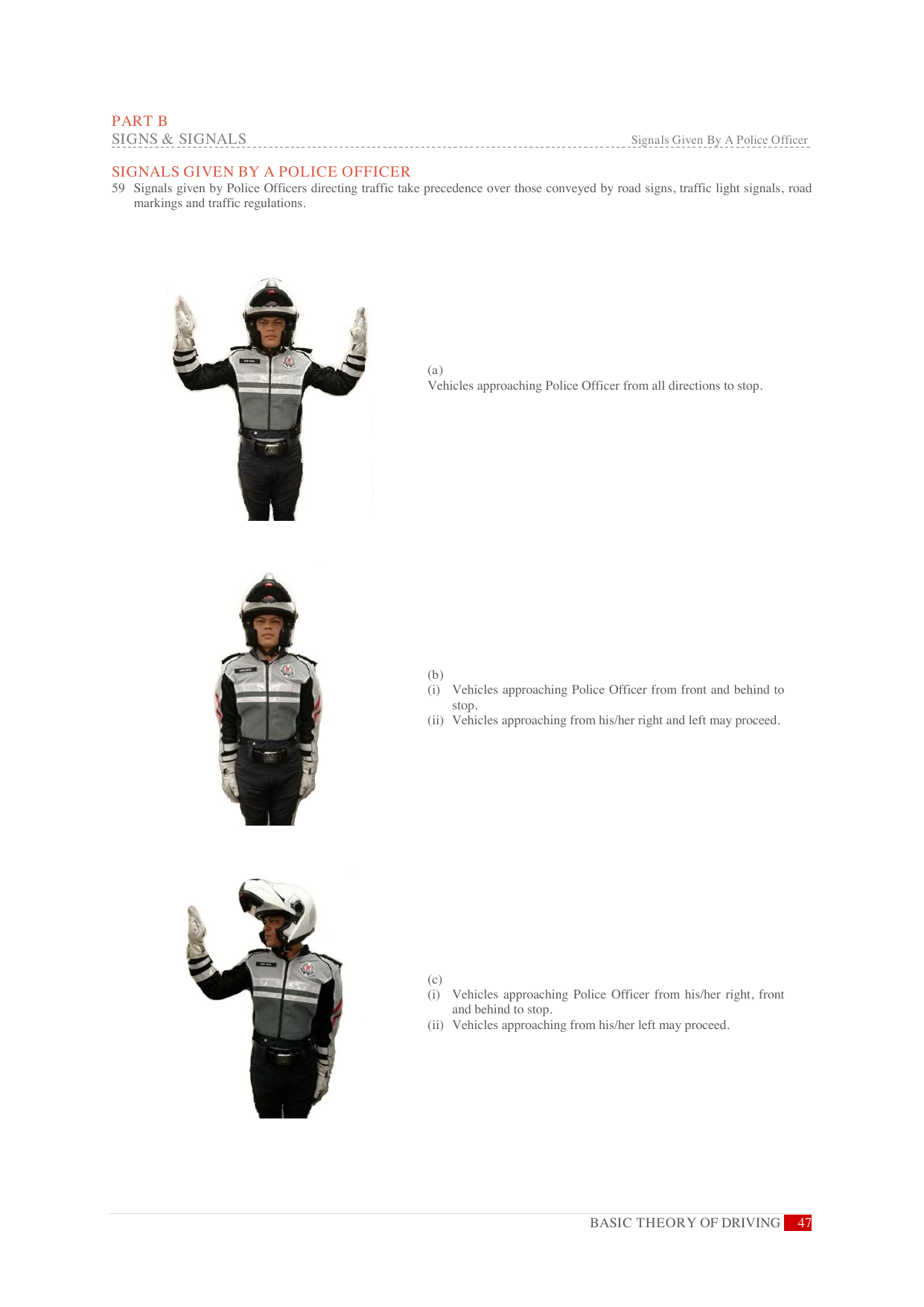 Hand signals
