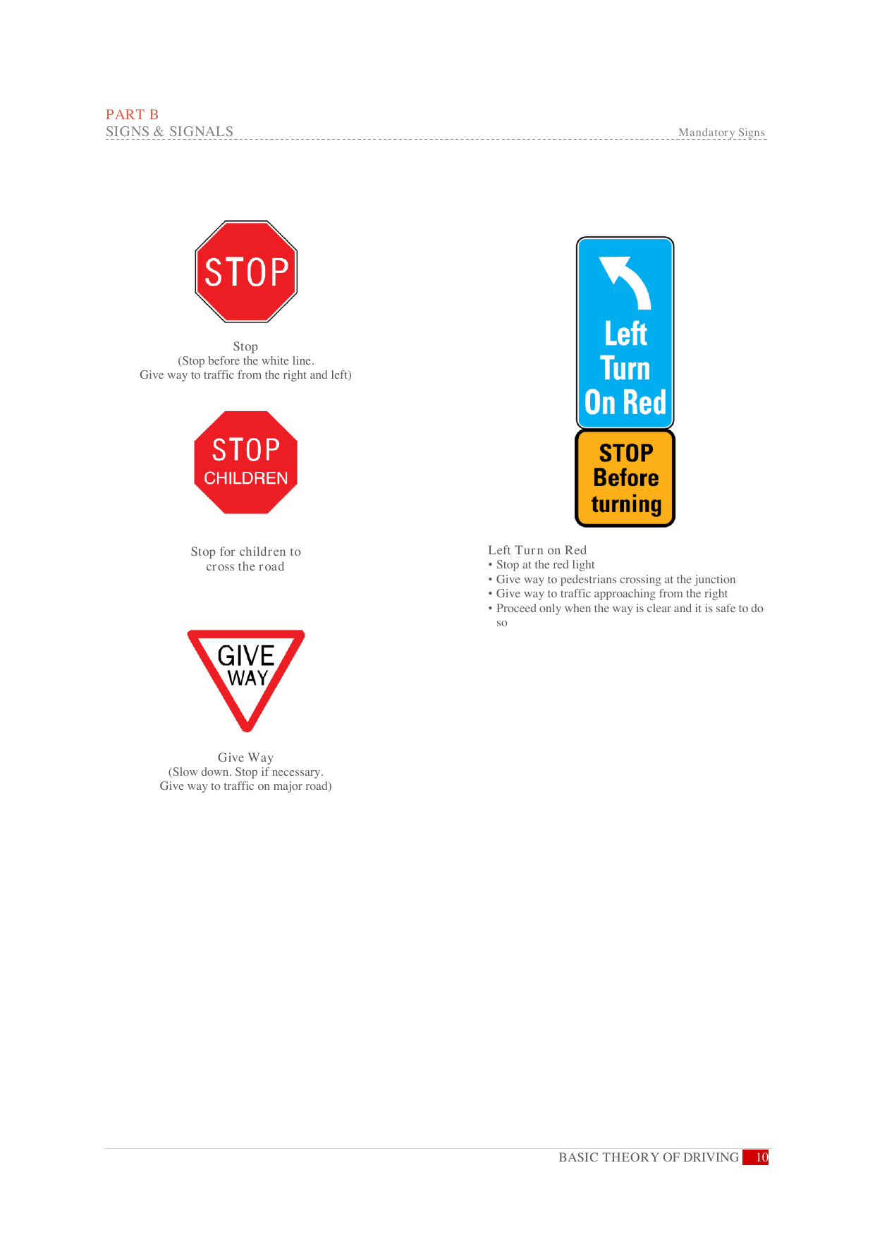 Prohibitory signs